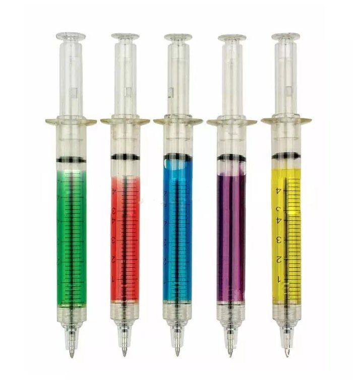 Syringe-shaped ball pen