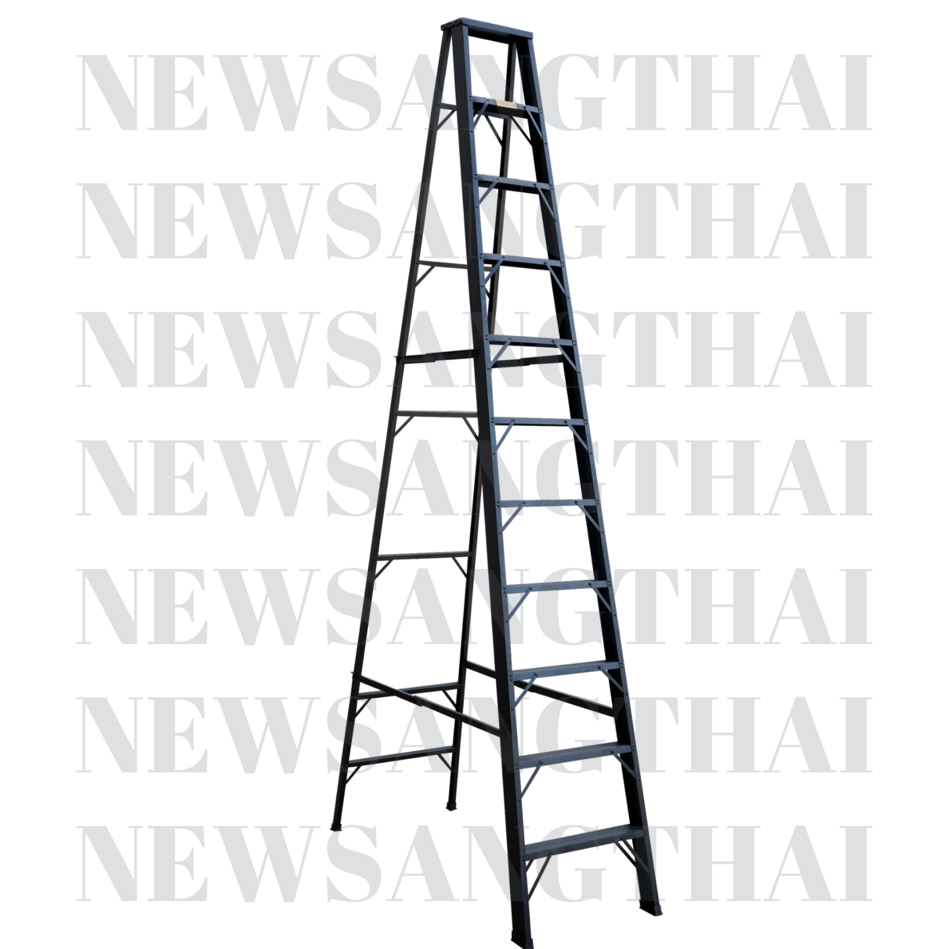 Newcon Black color Standard A-Shaped Aluminium Folding Ladder 11 Feet
