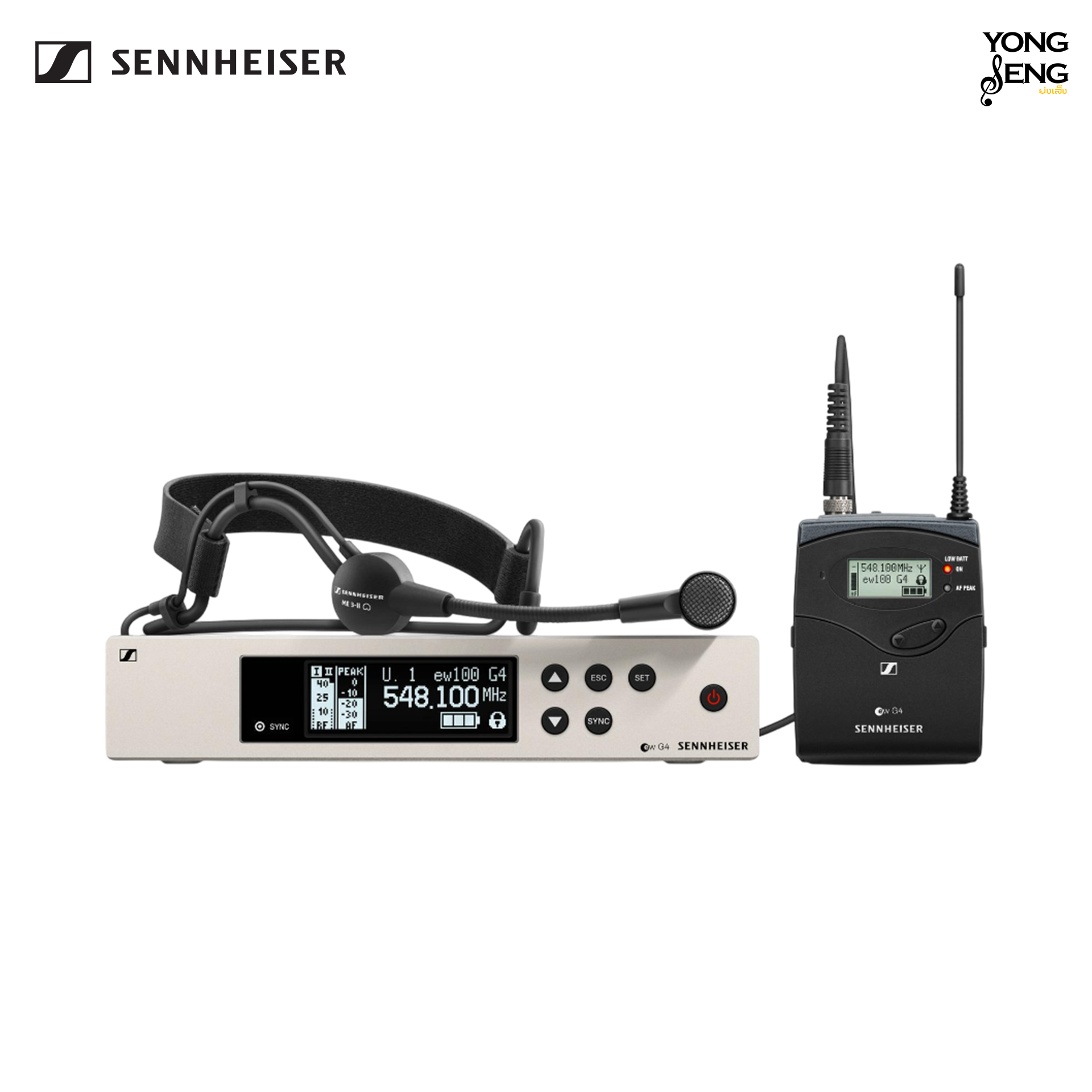 Sennheiser EW 100 G4-ME3 Wireless Cardioid Headset Microphone System Sennheiser EW 100 G4-ME3 Wireless Cardioid Headset Microphone System