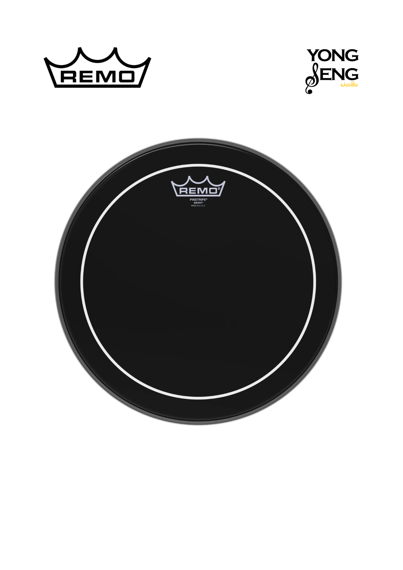 หนังกลอง Remo รุ่น Ebony Pinstripe