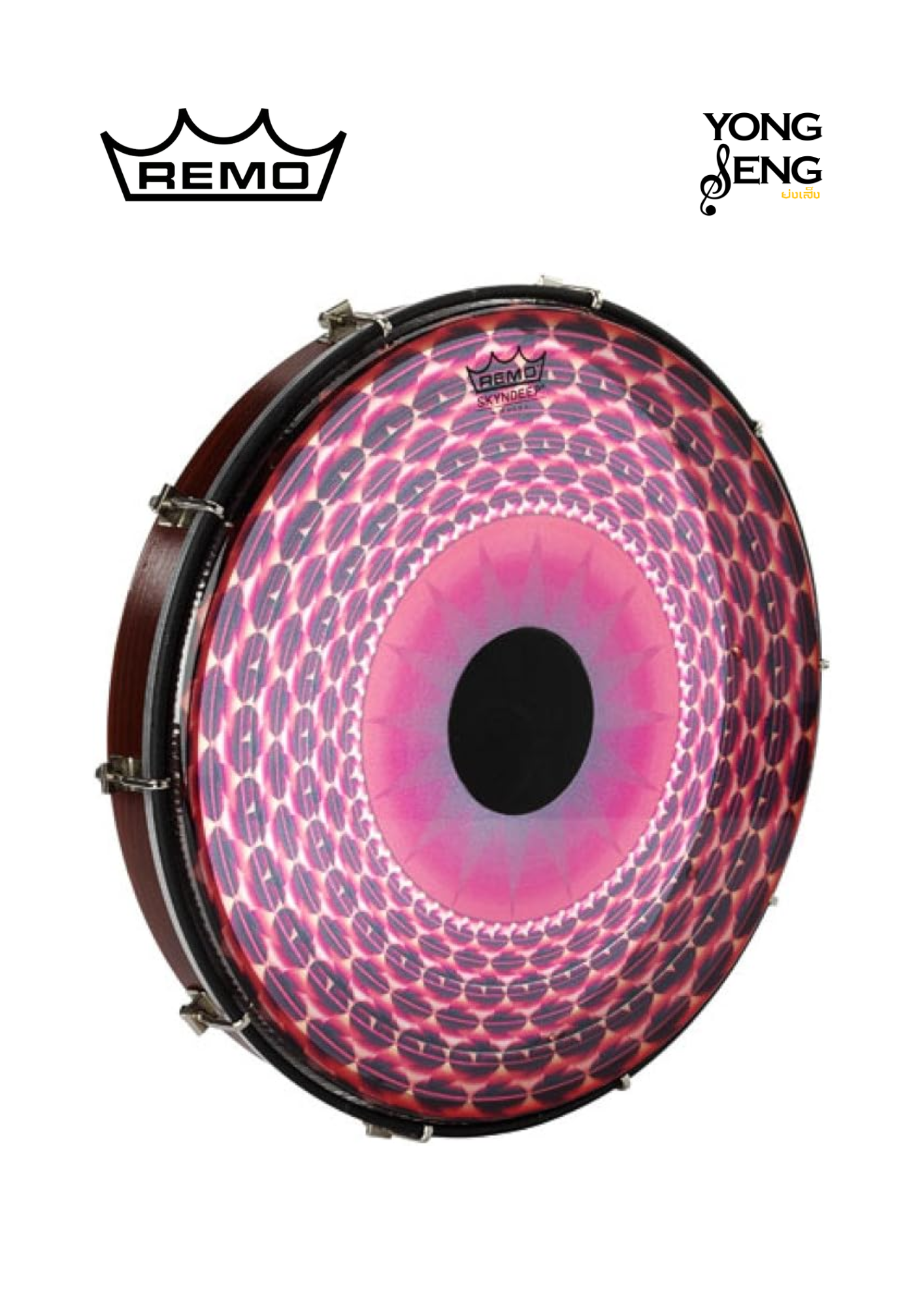 Tablatone Frame Drum Remo 2" x 12" Skyndeep Radial Flare Red