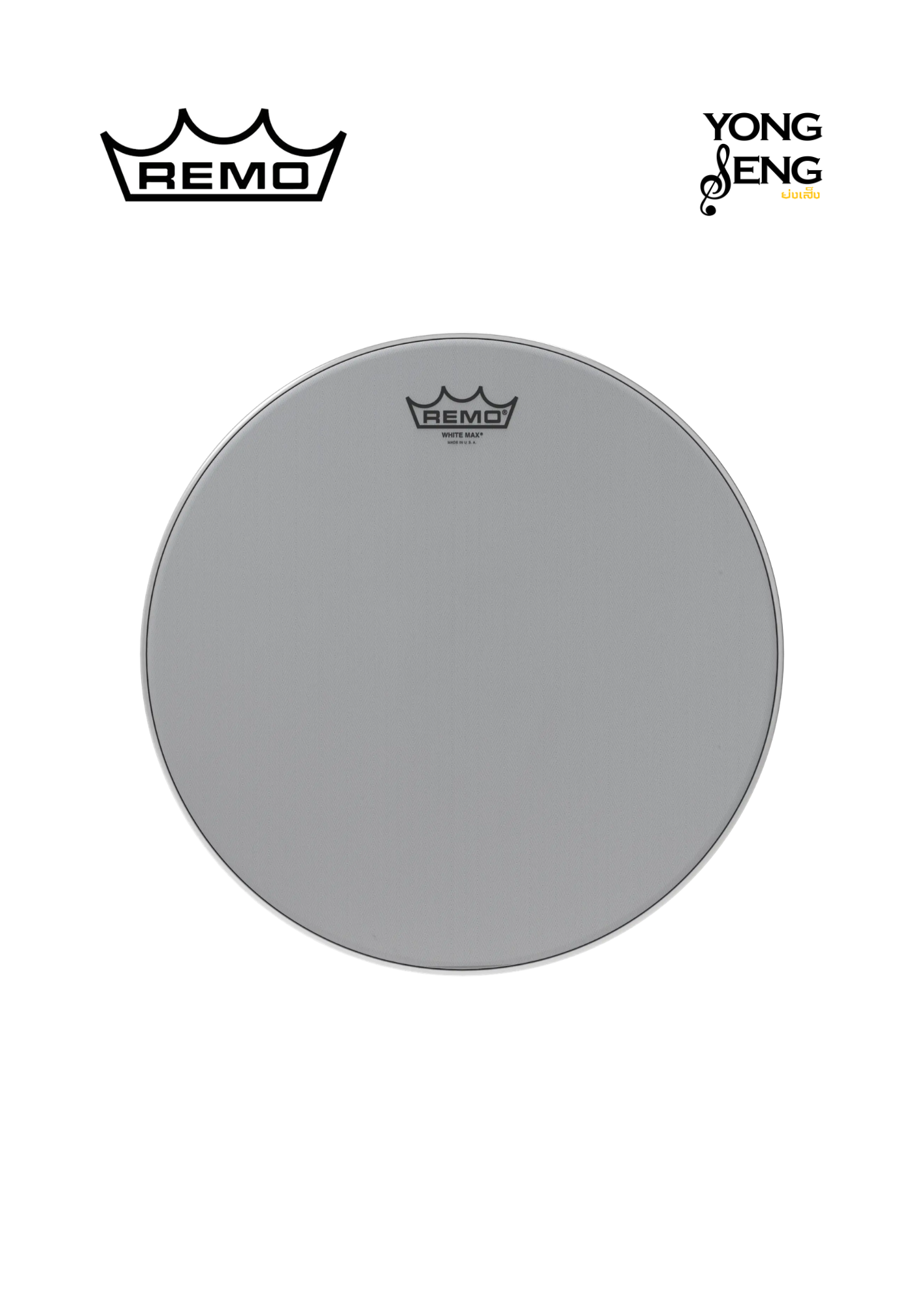 หนังกลองสะแนร์มาร์ชชิ่ง Remo รุ่น White Max