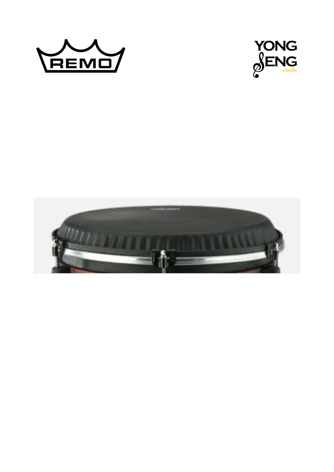 หนัง Djembe Remo Symmetry 13" Black Suede