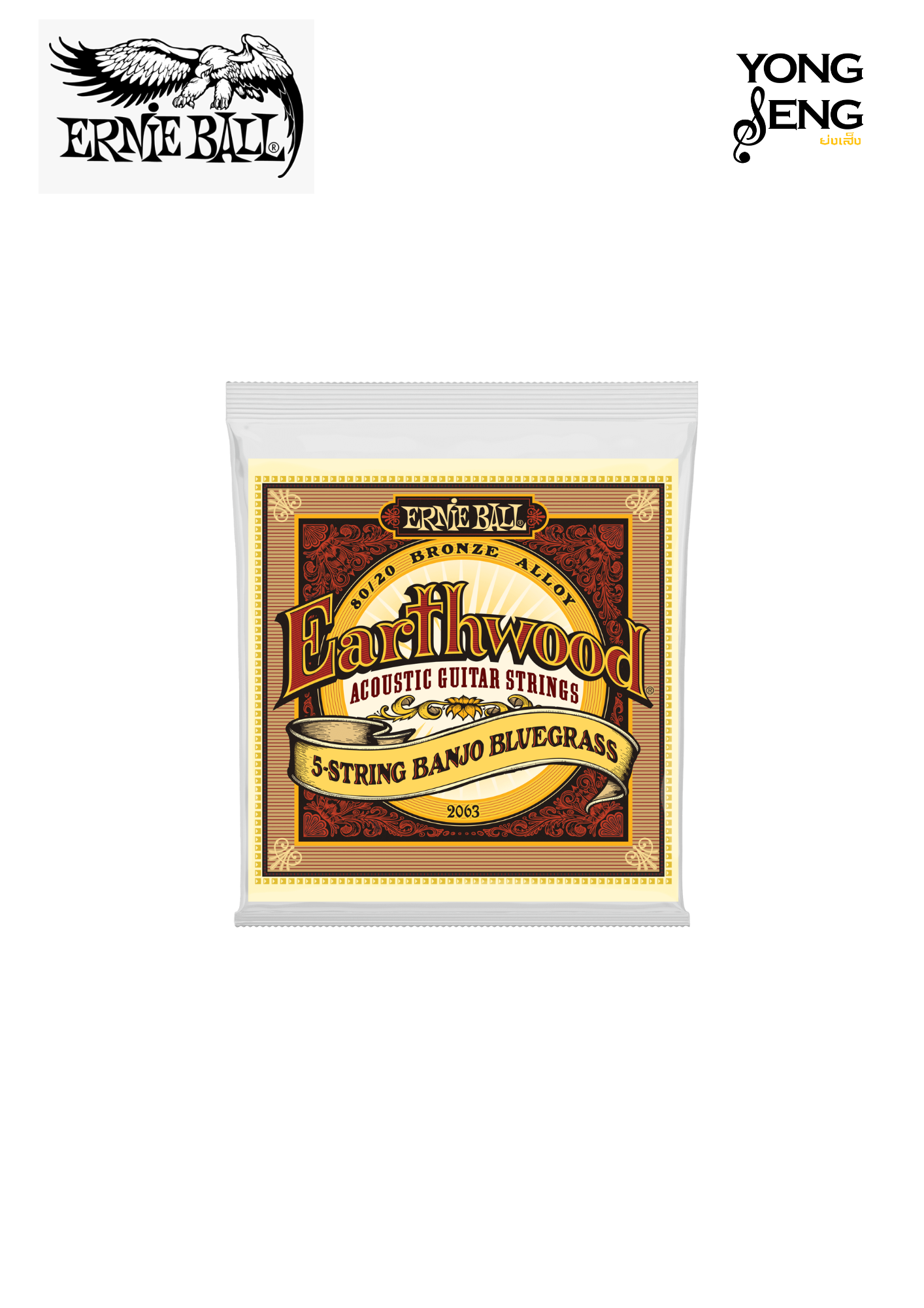 สายแบนโจ 5 สาย Ernie Ball รุ่น Earthwood 80/20 09/20
