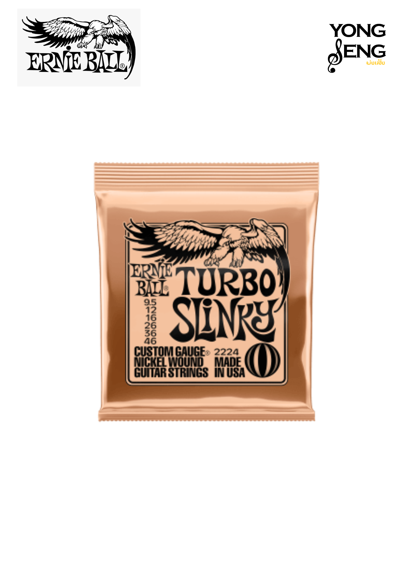 สายกีตาร์ไฟฟ้า Ernie Ball รุ่น Slinky Nickel Wound 9.5/46