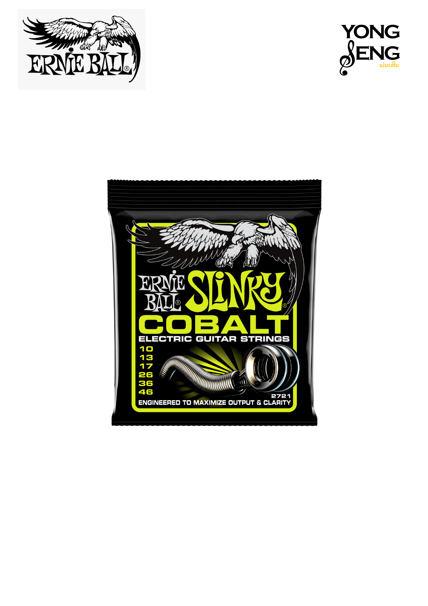 สายกีตาร์ไฟฟ้า Ernie Ball รุ่น Slinky Cobalt 10/46
