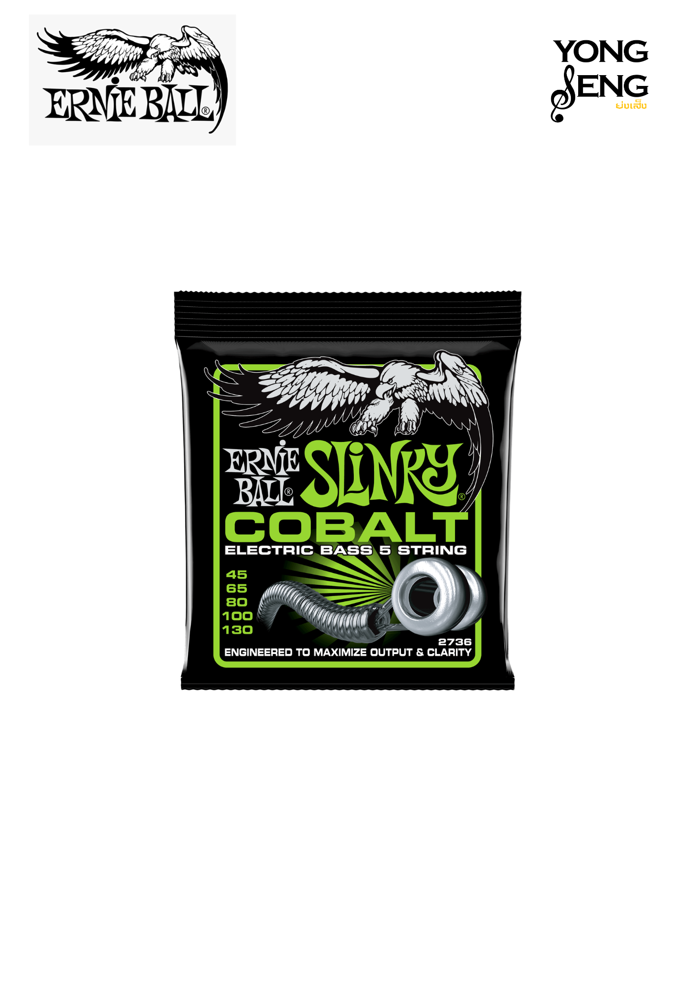 สายกีตาร์เบส Ernie Ball รุ่น Slinky Cobalt (5 สาย)