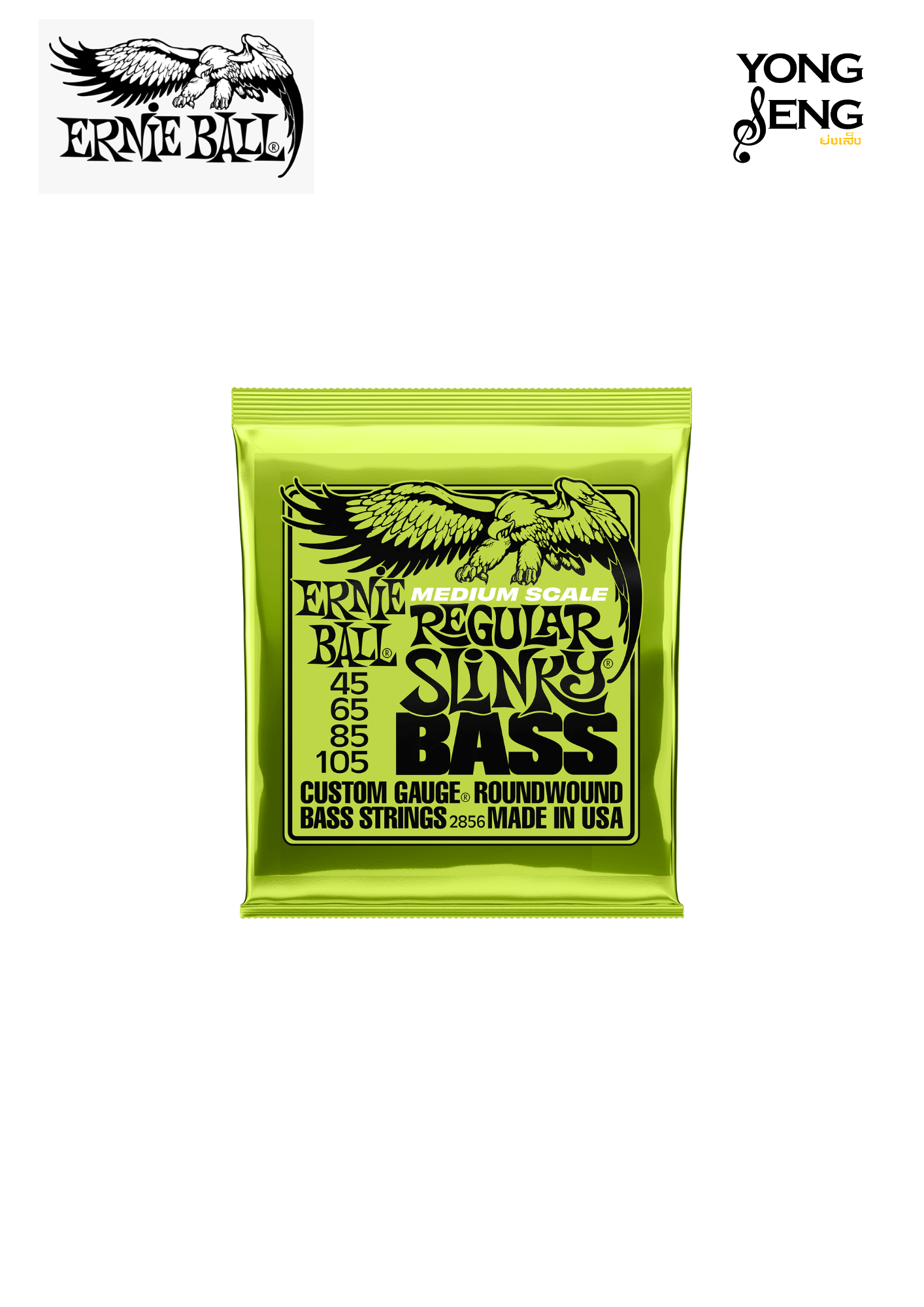 สายกีตาร์เบส Ernie Ball รุ่น Regular Slinky Nickel Wound Medium Scale Electric Bass Strings 45-105 Gauge