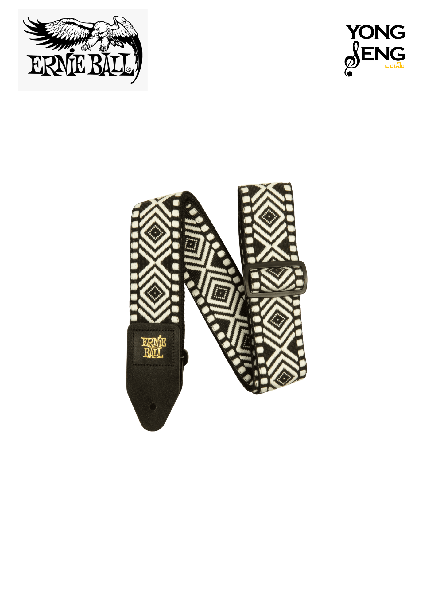 สายสะพาย Ernie Ball (White Savannah Jacquard Strap)