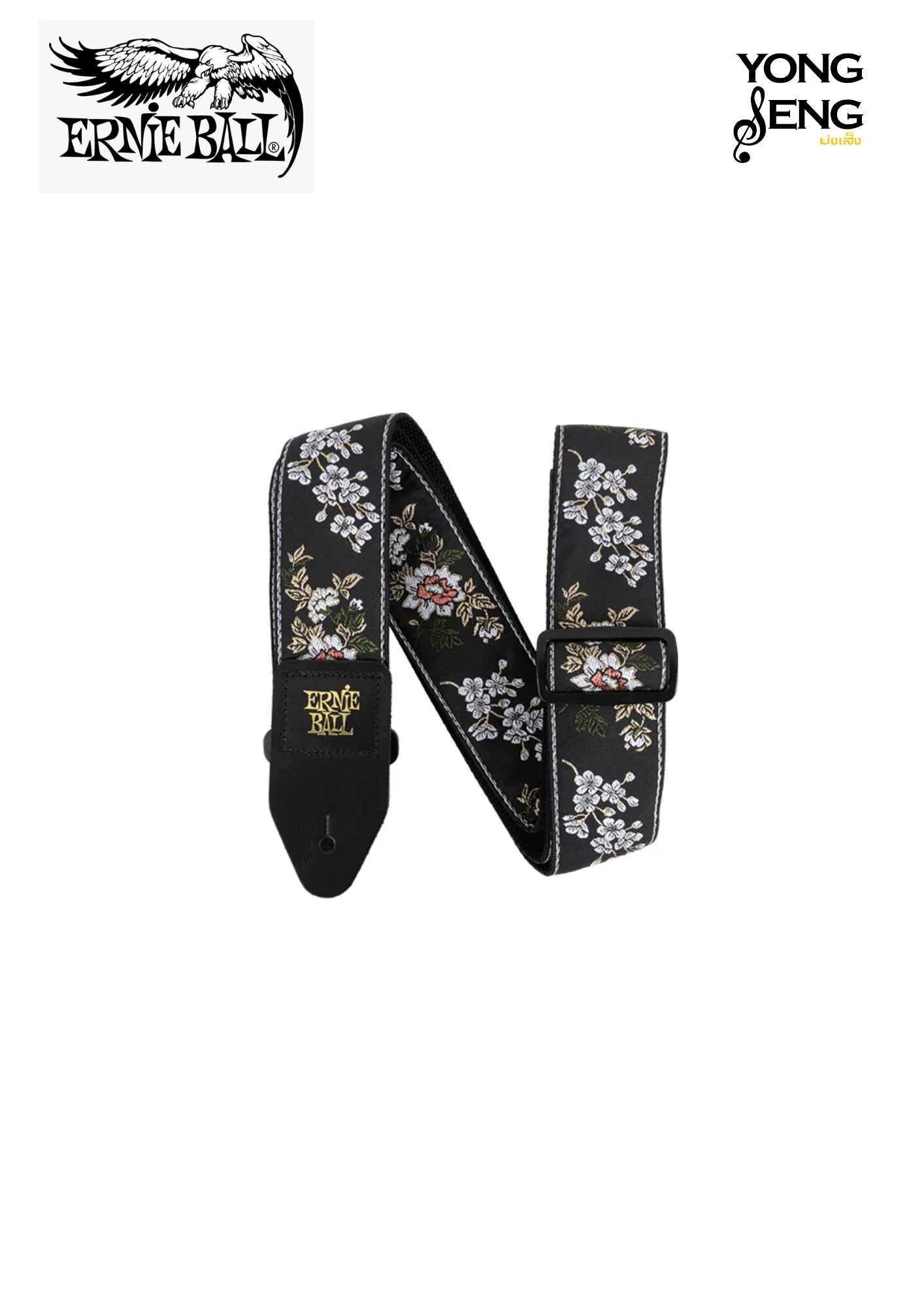 สายสะพาย Ernie Ball (White Blossom Jacquard Strap)