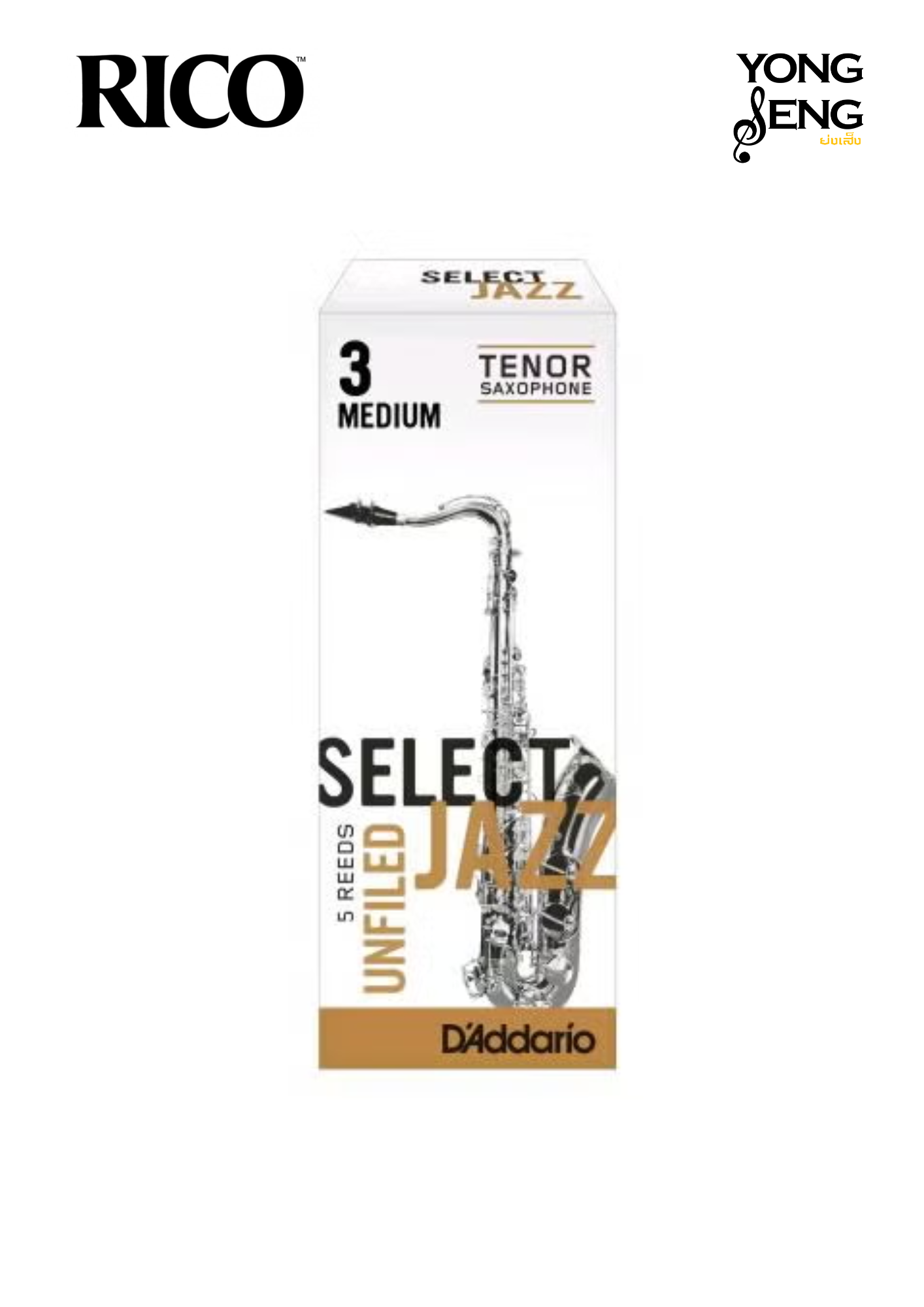 ลิ้นเทเนอร์ แซกฯ D'Addario รุ่น Select Jazz (Unfiled)