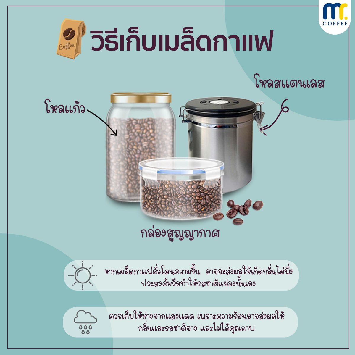 การเก็บรักษาเมล็ดกาเเฟ การเก็บรักษาเมล็ดกาเเฟ