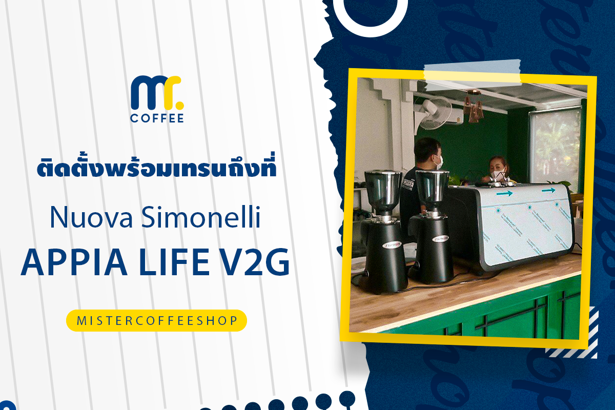 รีวิวติดตั้งเครื่องชงกาแฟสด เซ็ตเครื่องชงกาแฟ Nuova Simonelli Appia life  V2G