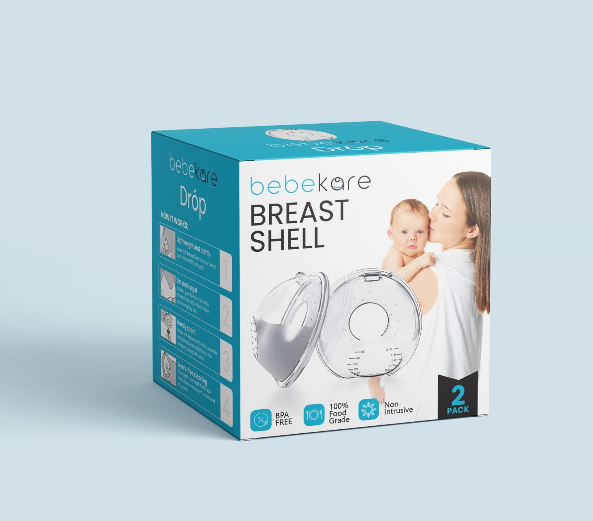 bebekare Drop - Breast Shell ที่เก็บน้ำนมจากเต้า (2ชิ้น)