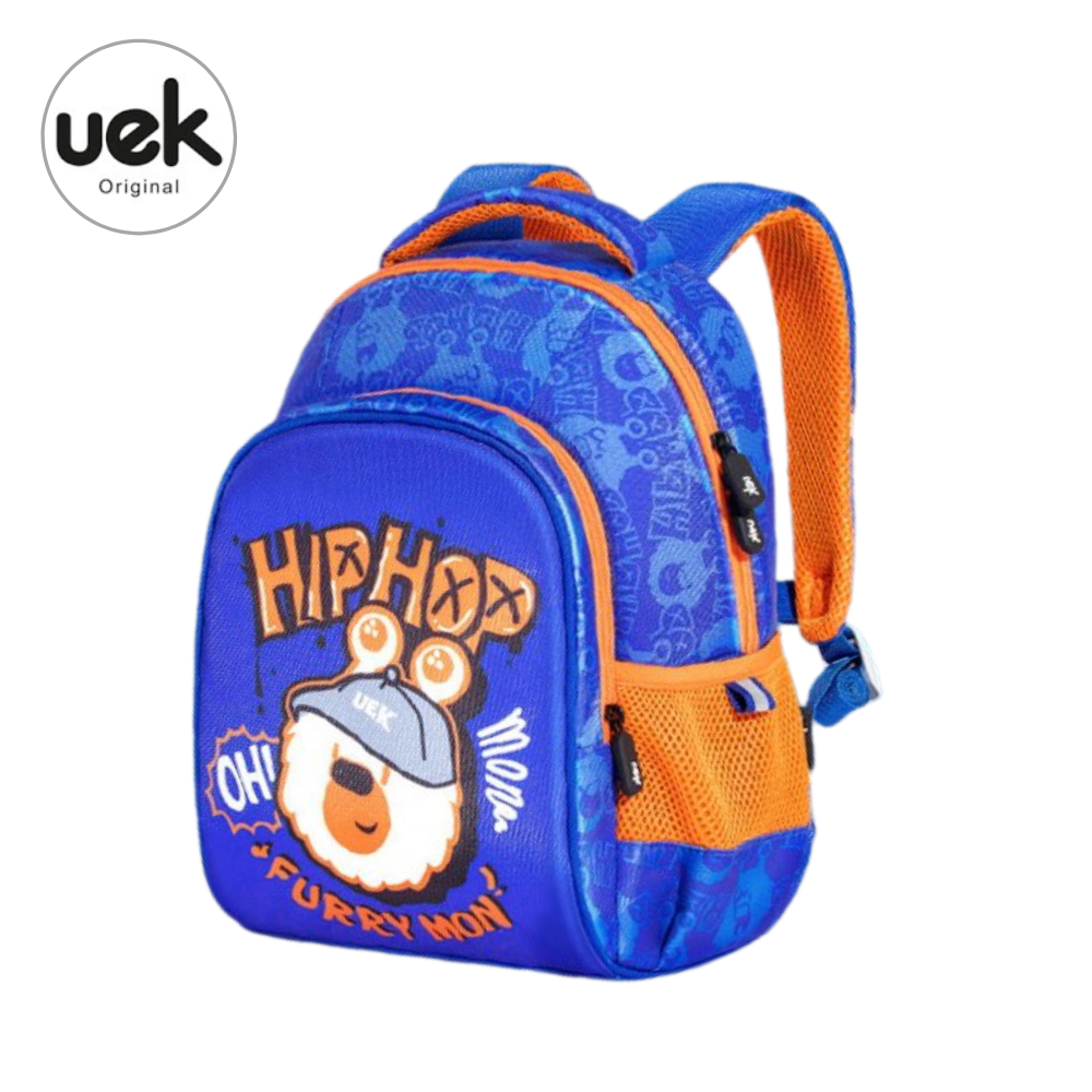 กระเป๋านักเรียน รุ่น Polyester "ฮิปฮอปมอนสเตอร์" สีน้ำเงินเข้ม (L)
