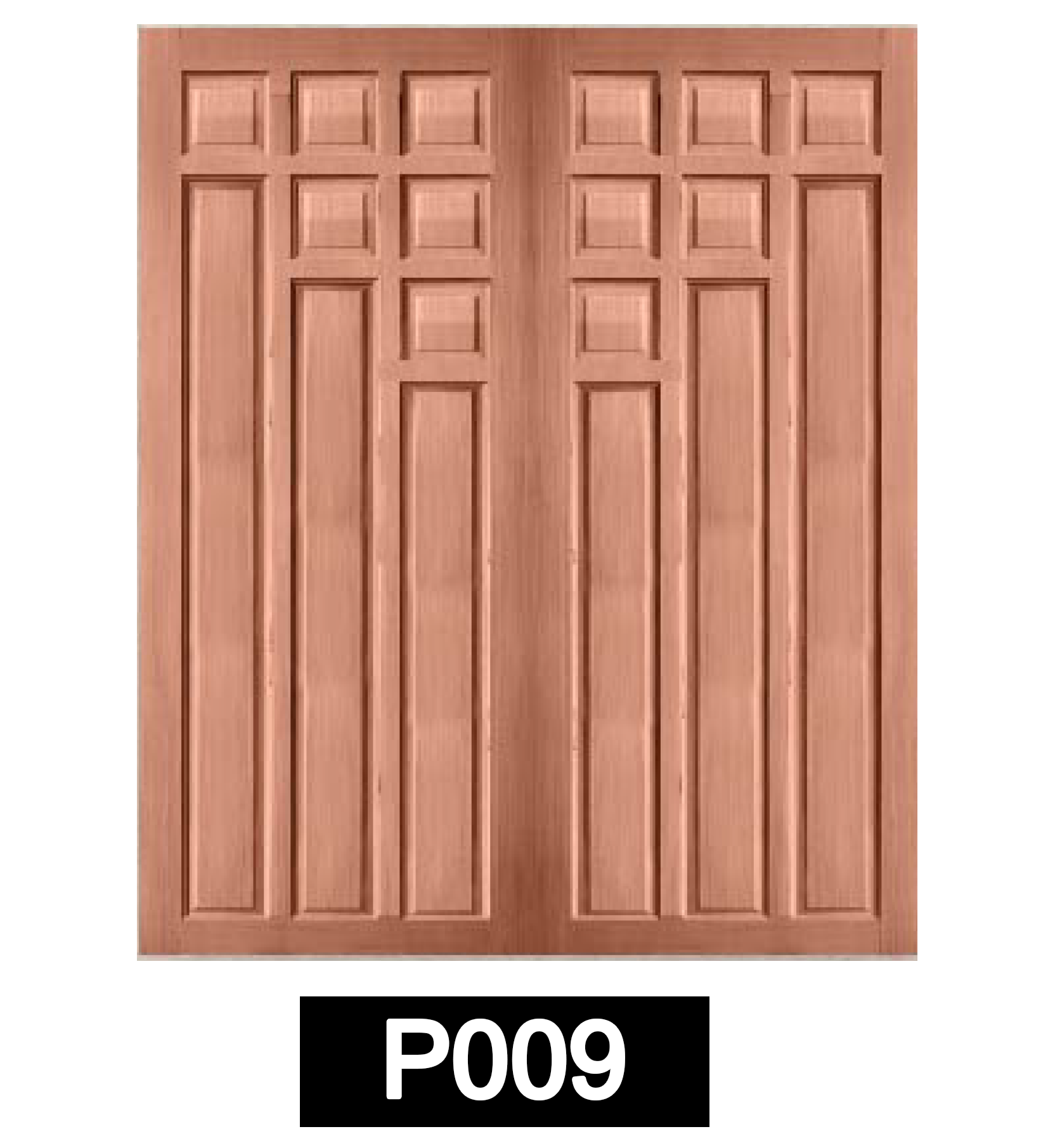 ประตูไม้จริง SIAM รุ่นบานคู่ รหัส P009