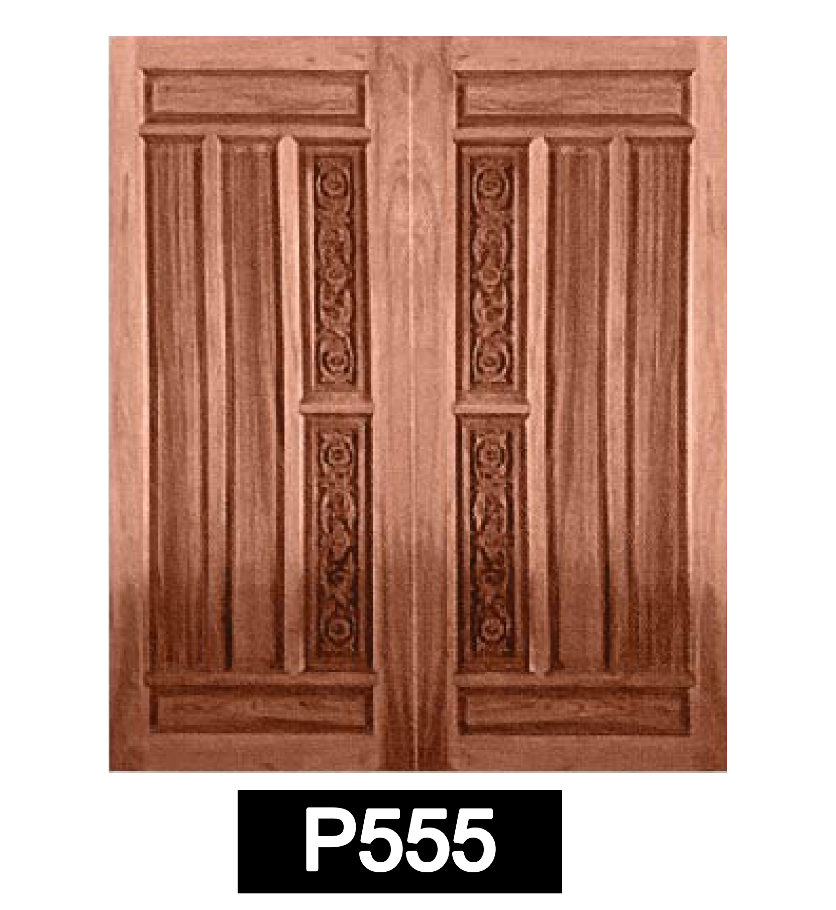 ประตูไม้จริง SIAM รุ่นบานคู่ รหัส P555