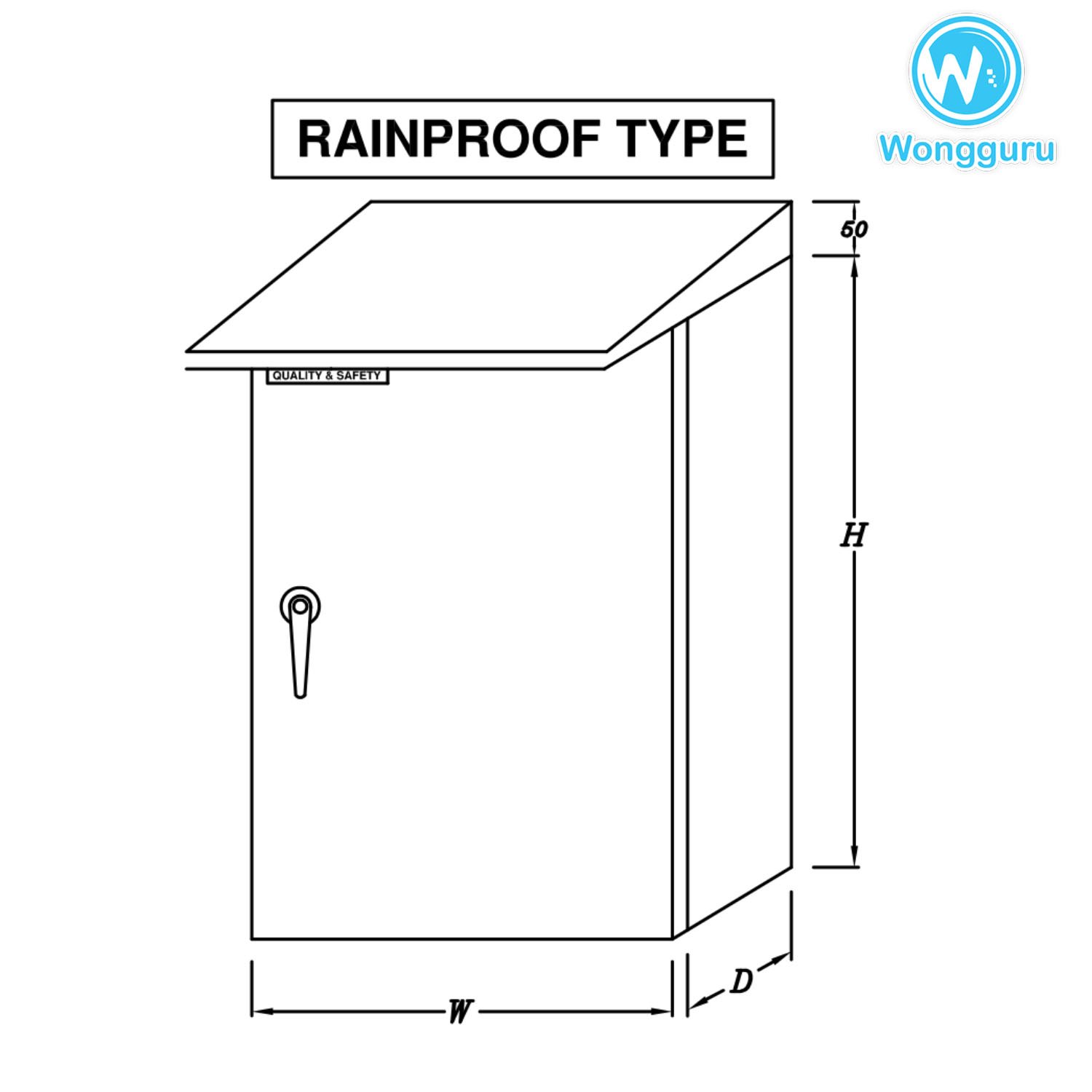 ตู้เปล่า ตู้สวิทซ์บอร์ด ตู้ไฟฟ้ามาตรฐาน แบบกันน้ำมีหลังคา RAINPROOF TYPE