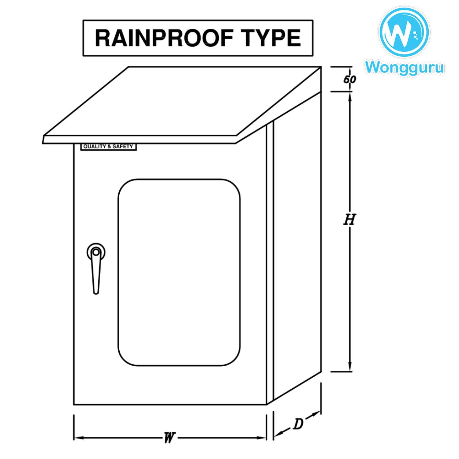 ตู้เปล่า ตู้สวิทซ์บอร์ด ตู้ไฟฟ้ามาตรฐาน แบบกันน้ำมีหลังคาสองประตู DOUBLE DOOR RAINPROOF TYPE
