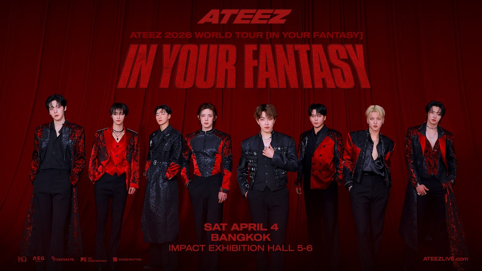 นับถอยหลังสู่ความมันส์! ATEEZ เตรียมปิดฉากทัวร์สุดยิ่งใหญ่ "ATEEZ 2026 WORLD TOUR [IN YOUR FANTASY] IN BANGKOK" 4 เมษายนนี้ ห้ามพลาด!! IMPACT EXHIBITION HALL 5-6