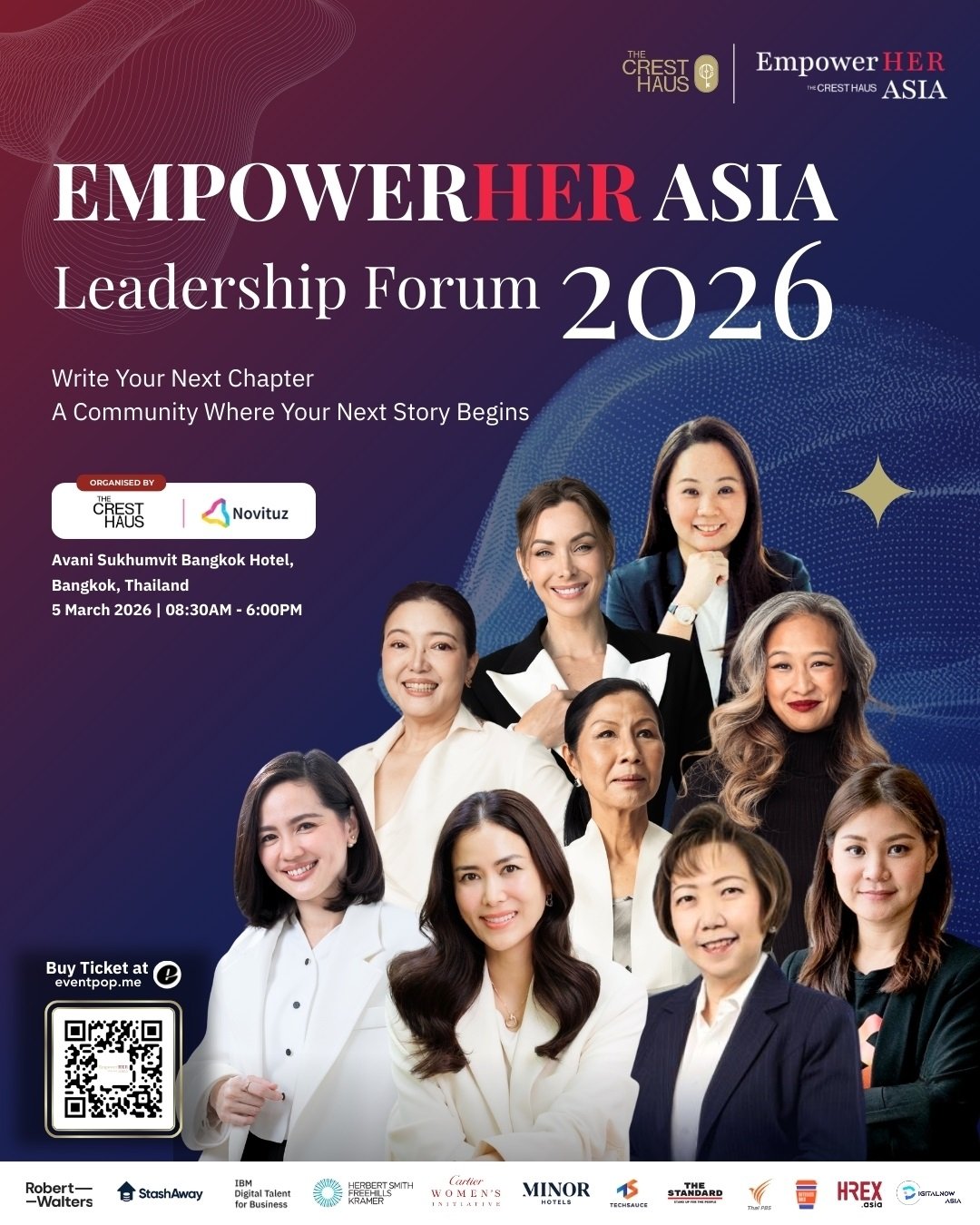 "The CrestHaus" เปิดเวทีเสวนารวมสุดยอดผู้นำหญิงแห่งเอเชีย ต้อนรับวันสตรีสากล "EmpowerHER Asia Leadership Forum 2026Write Your Next Chapter" ร่วมผลักดัน เสริมสร้างทักษะและศักยภาพพลังหญิง สู่บทบาทการเป็นผู้นำครบทุกด้าน 
