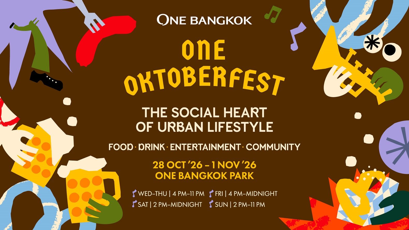 วัน แบงค็อก ชวนฉลองเทศกาล "ONE OKTOBERFEST" จัดเต็มเครื่องดื่มและอาหารนานาชาติ พร้อมกิจกรรมสุดพิเศษและไลน์อัปศิลปินดังตลอดงาน 28 ต.ค.  1 พ.ย. นี้