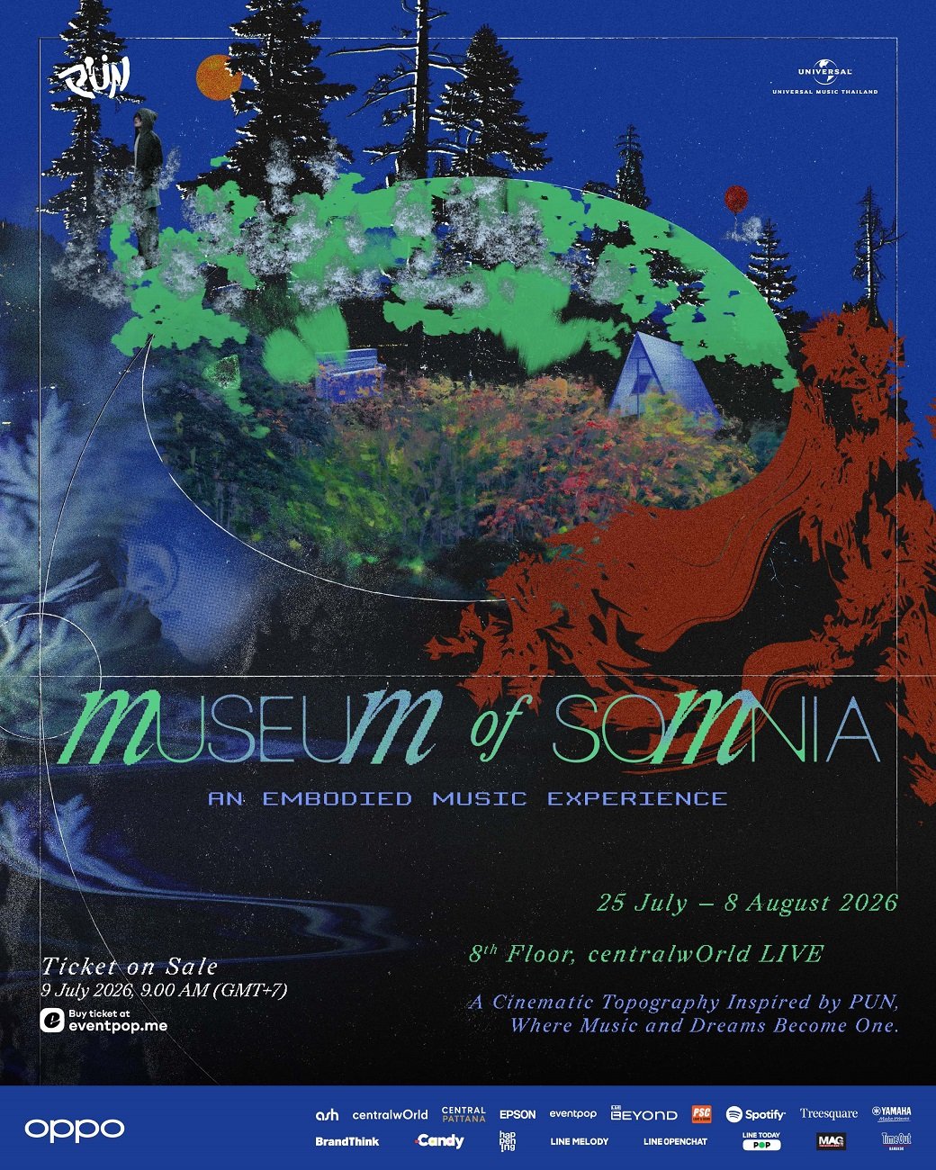 MUSEUM OF SOMNIA  An Embodied Music Experience นิทรรศการที่ได้แรงบันดาลใจจากบทเพลงของ PUN ชวนสัมผัสประสบการณ์สุดพิเศษ ของโลกเสมือนระหว่าง "ความจริง" และ "ความฝัน"