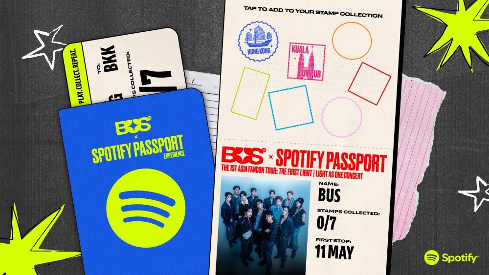 Spotify ฉลองเอเชียแฟนคอนของ BUS พร้อมมอบประสบการณ์พิเศษให้กับ BEUS ด้วยการสะสมแสตมป์ "BUS Passport Experience" บนแอป