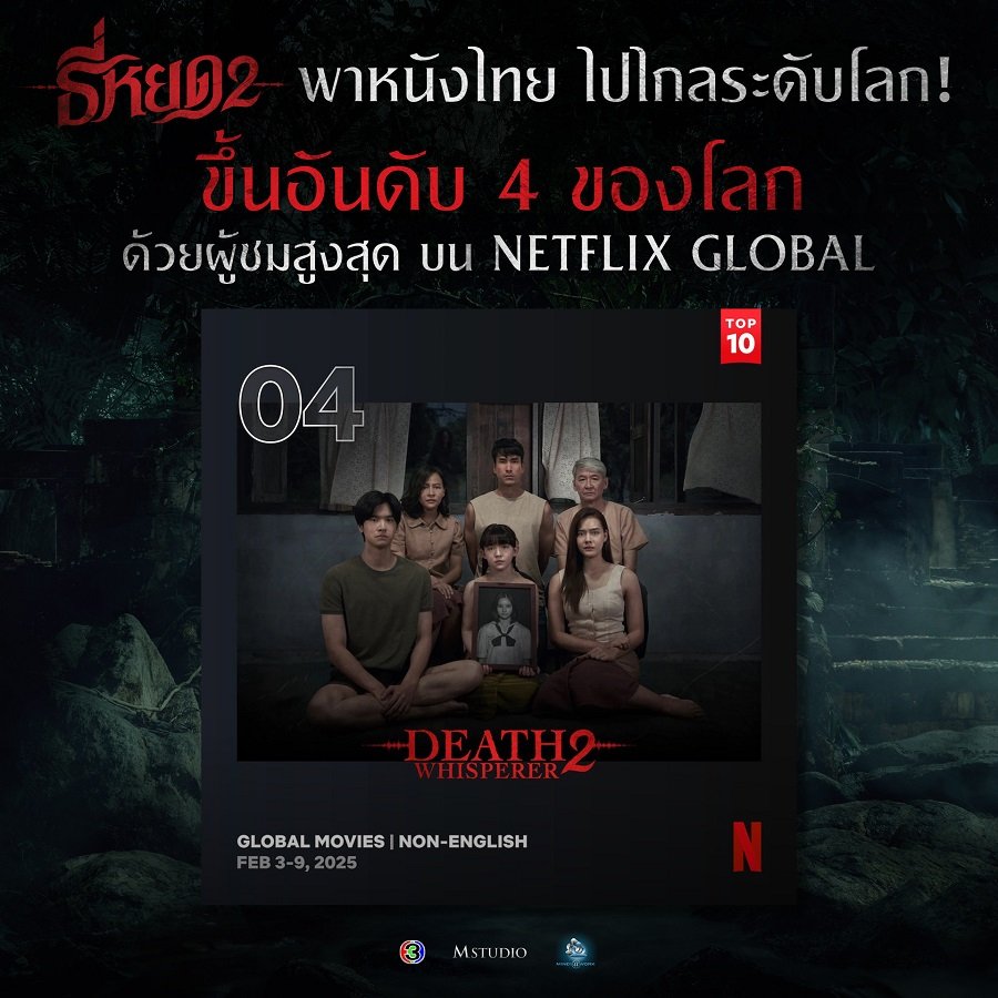 ธี่หยด 2 สร้างปรากฏการณ์อีกครั้ง ขึ้น Netflix อันดับ 1 ในประเทศ และอันดับ 4 ทั่วโลก
