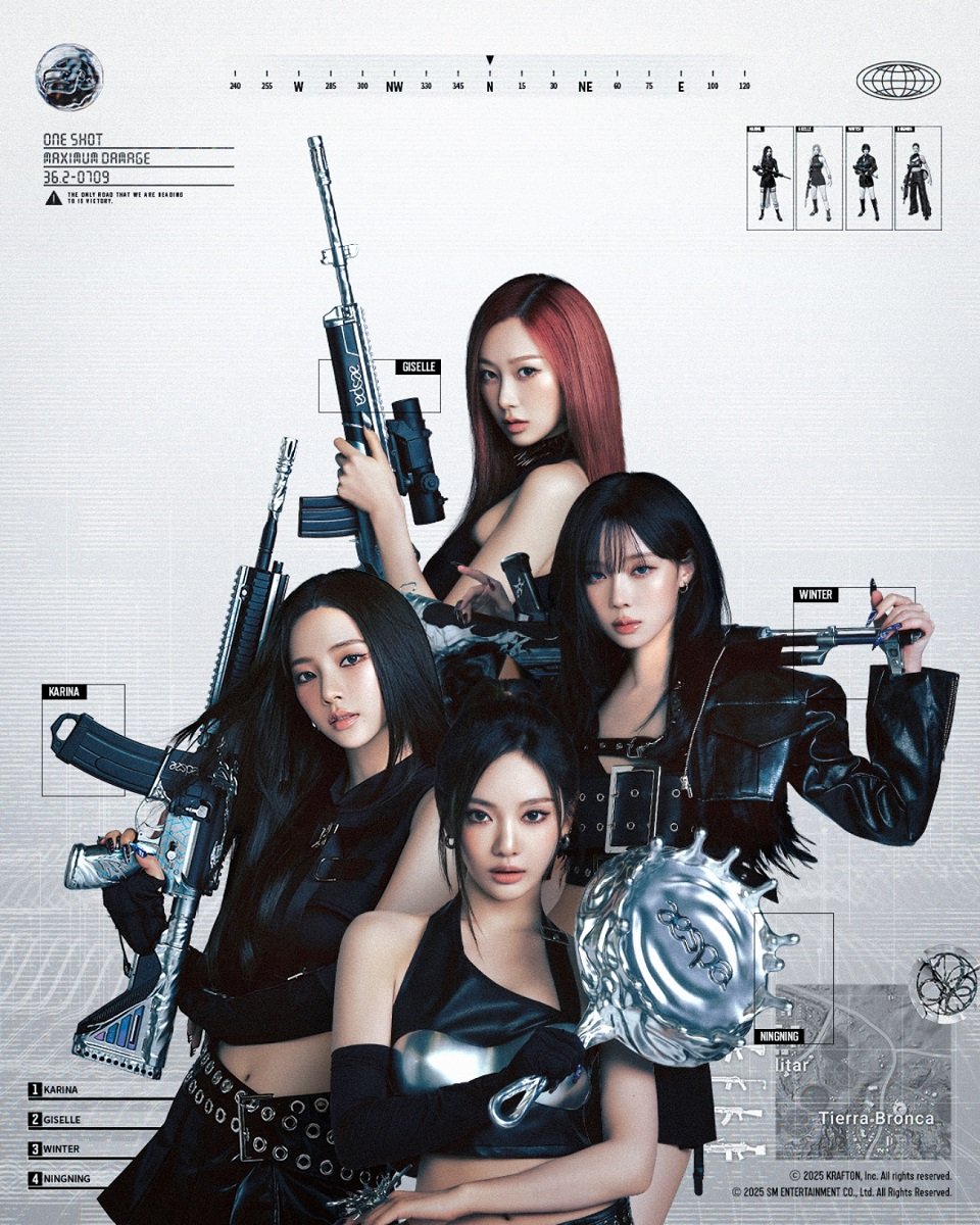 aespa (เอสป้า) เปิดตัวซิงเกิลใหม่ 'Dark Arts' ผลงานเพลงจากความร่วมมือสุดพิเศษกับ PUBG: BATTLEGROUNDS เตรียมแสดงเวทีเพลง 'Dark Arts' ครั้งแรกในการแข่งขัน PNC 2025 ที่กรุงโซล วันที่ 27 กรกฎาคมนี้