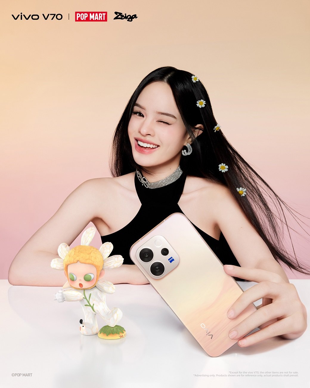 vivo ส่งภาพแฟชั่นเซ็ตสุดป๊อปกับ 'แอลลี่ อชิรญา' เผยโฉม V70 สีไฮไลต์ 'Golden Hour'