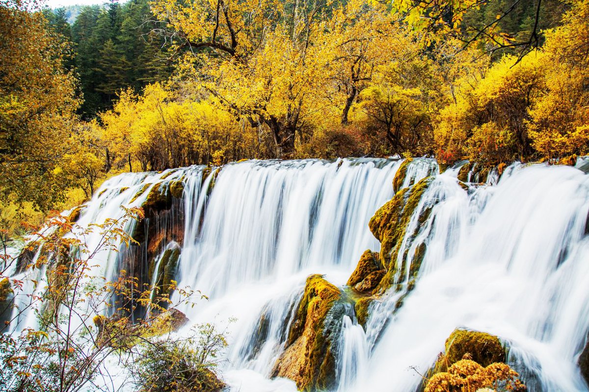 น้ำตกซู่เจิ้ง (树正瀑布)  Shuzheng Waterfall