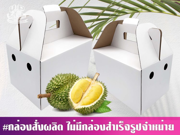 กล่องทุเรียนหูหิ้ว 1 ลูก (ขาว)