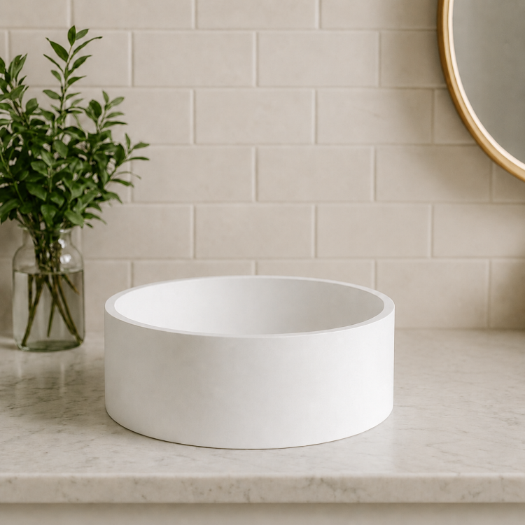 Custom countertop basin designed for hospitality projects by Immerse Bathware