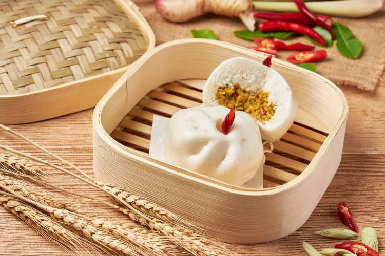 ซาลาเปาไส้ไก่คั่วกลิ้ง ซาลาเปาทับหลีโฮมเมดลูกต่อลูก แป้งนุ่ม ไส้แน่น หอมเครื่องเทศ