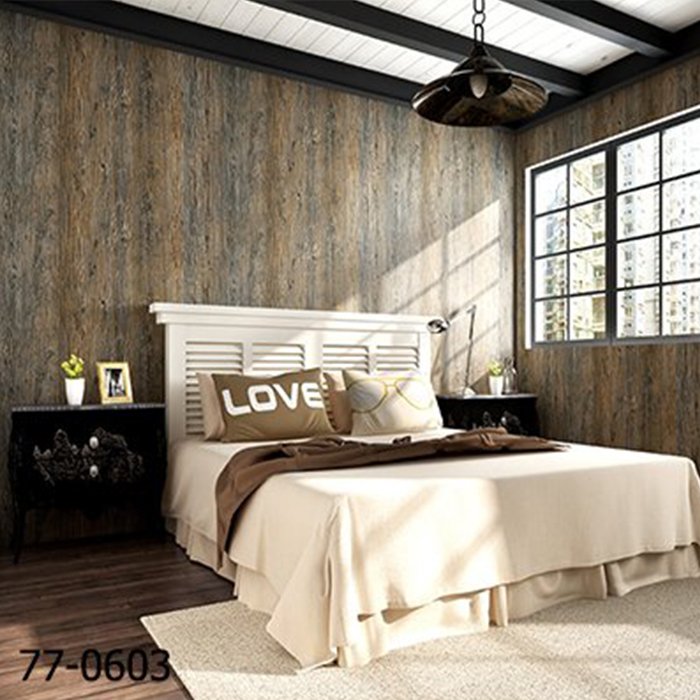 วอลเปเปอร์ติดผนังหน้ากว้างเกาหลี Wood Design