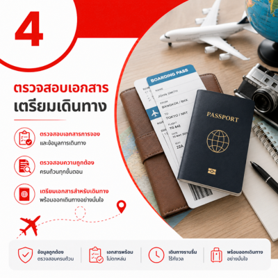 ตรวจสอบเอกสารเตรียมเดินทาง