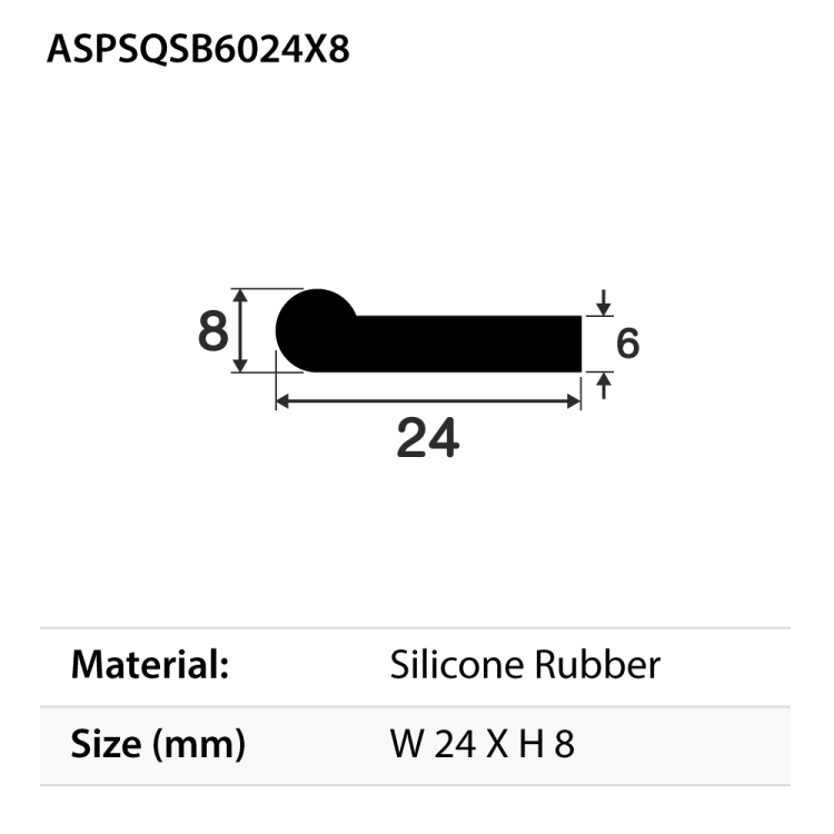 Rubber Extrusion P(Solid)-Section