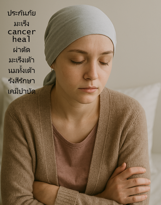 ประกันภัยมะเร็ง cancer heal ผ่าตัดมะเร็งเต้านมทั้งเต้ารังสีรักษา  เคมีบำบัด