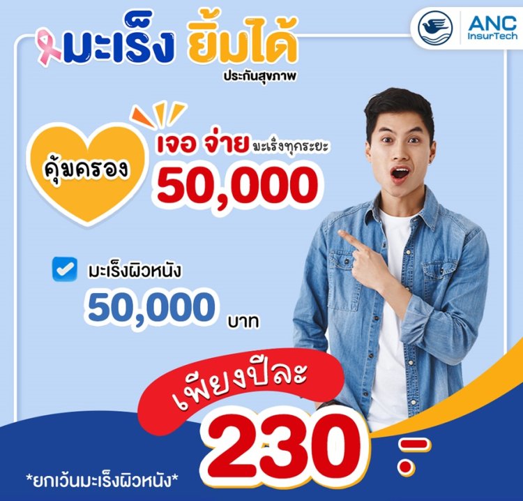 ซื้อประกันมะเร็ง ตรวจพบเนื้อร้าย รับเงินก้อน สูงสุด 1,000,000 บาท cancer