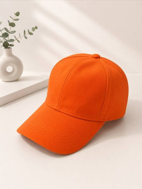 หมวกแก๊ปสีพื้นสีส้ม