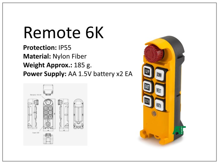 รีโมทไร้สาย 6K สำหรับเครนไฟฟ้าและเครนโรงงาน