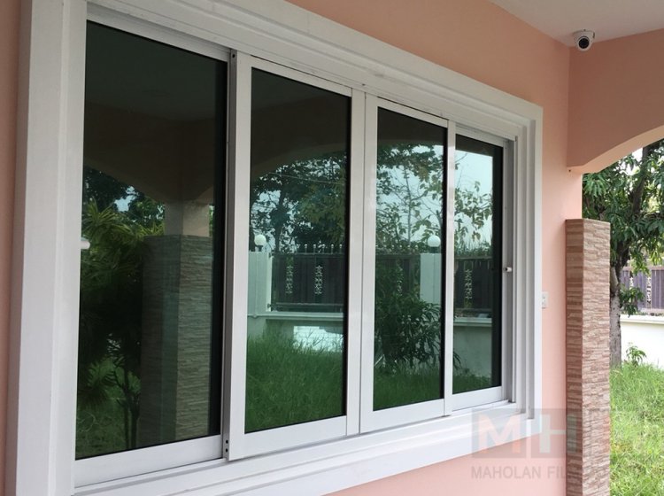 ตัวอย่างงานติดตั้งฟิล์มปรอท ฟิล์มวันเวย์