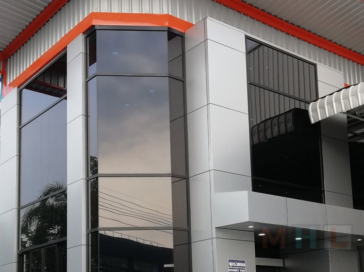 ตัวอย่างงานติดตั้งฟิล์มปรอท ฟิล์มวันเวย์