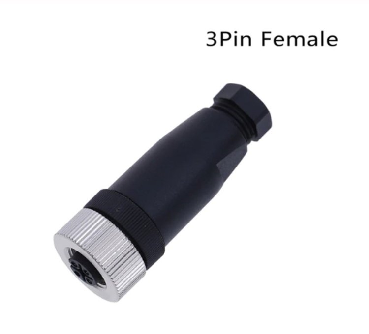 Industrial connector M12, 3Pin, 4Pin, 5Pin Male/Female - aura-automation