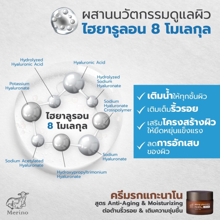 ครีมรกแกะนาโน สูตรต่อต้านริ้วรอย เติมความชุ่มชิ้น