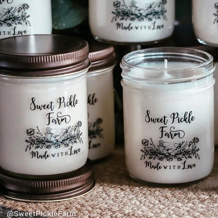 สติ๊กเกอร์ฉลากสินค้า พื้นใส ติดเทียนหอม