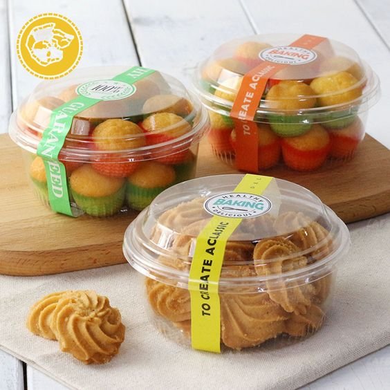 สติ๊กเกอร์ฉลากสินค้า ติดกล่องพลาสติกใส กล่องคุ๊กกี้