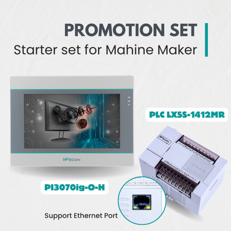 WECON Bundle Set HMI PI3070ig-O and PLC LX5S