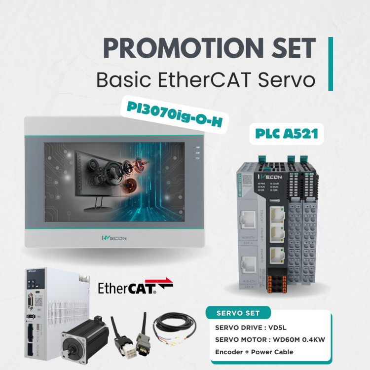 WECON Bundle Set HMI PI3070ig-O and PLC A500 with EtherCAT Servo